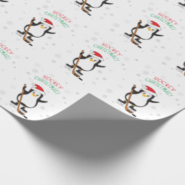 Regalo Papel envuelto de pingüino para Navidades de hocke