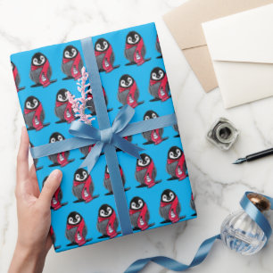 Regalo Papel envuelto de pingüino para Navidades de KiniA