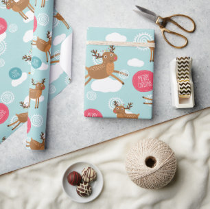 Regalo Papel envuelto de renos de Feliz Navidad
