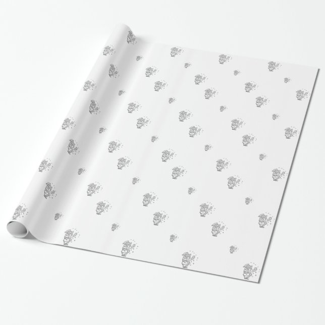 Regalo Papel envuelto de San Nicolás "3-D Silver" (Desenrollado)