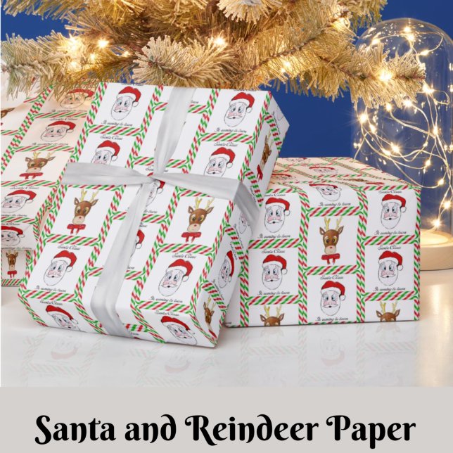 Regalo Papel envuelto de Santa Claus y Navidades de renos (Subido por el creador)