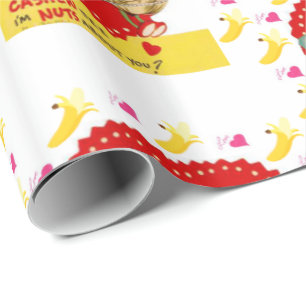 Regalo Papel envuelto el día de San Valentín plátano vint