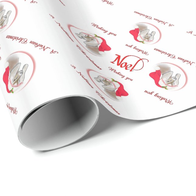 Regalo Papel envuelto para Navidades de cabras noel nubio (Esquina del rollo)