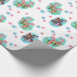 Regalo Papel envuelto para Navidades de caña retro