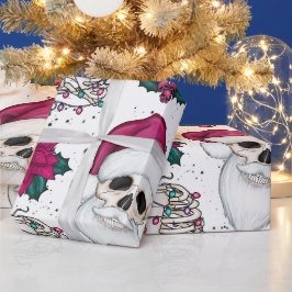 Regalo Papel envuelto para Navidades de cráneo de Santa