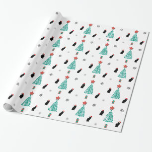 Regalo Papel envuelto para Navidades de gato negro