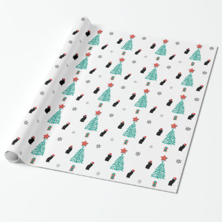Regalo Papel envuelto para Navidades de gato negro