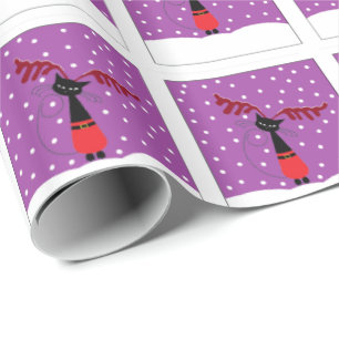 Regalo Papel envuelto para Navidades de gatos renos