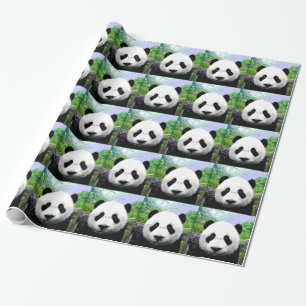 Regalo Papel envuelto para Navidades de oso panda