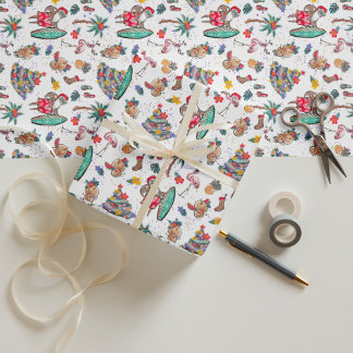 Regalo Papel envuelto para Navidades de vacaciones tropic