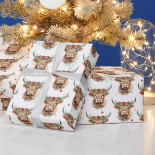 Regalo Papel envuelto para Navidades rústicos de vacas de