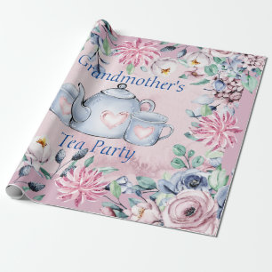 Regalo Papel envuelto rollo Fiesta de té de abuela de 15