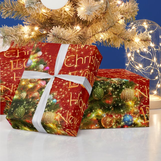 Regalo Papel esparcido para envolver árbol de Navidad (Vacaciones)