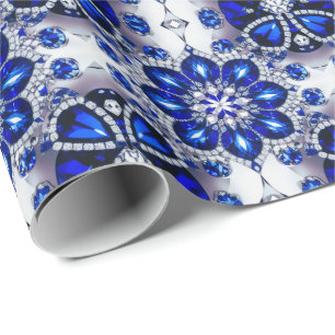 Regalo Papel especial de embalaje con colores azules blan