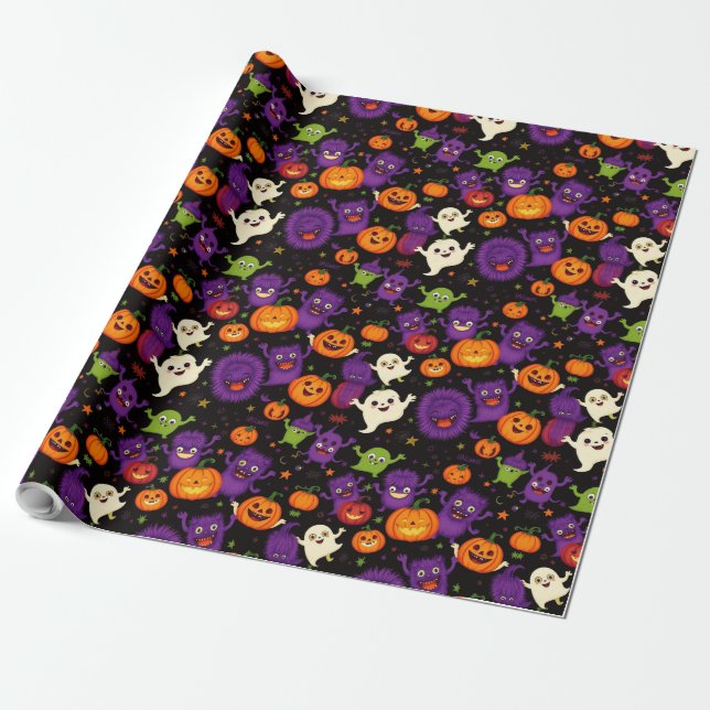 Regalo Papel espeluznante de Halloween (Desenrollado)