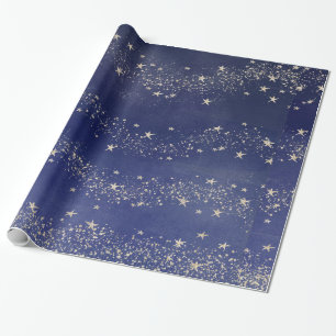 Regalo Papel estrellado azul de medianoche del papel de