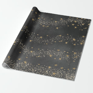 Regalo Papel estrellado negro de medianoche del papel de