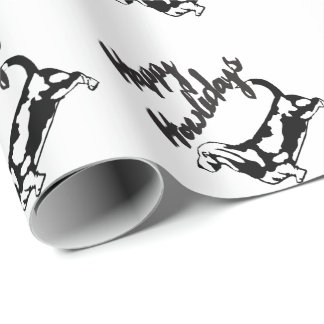 Regalo Papel feliz del perro de Basset Hound del navidad