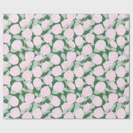 Regalo Papel floral de Hortensias rosadas y verdes