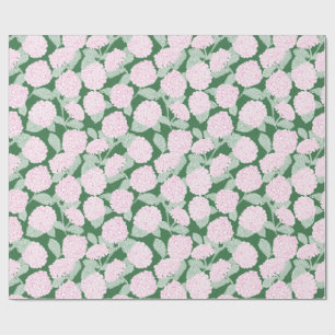 Regalo Papel floral de Hortensias rosadas y verdes