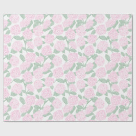 Regalo Papel floral de Hortensias rosadas y verdes