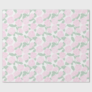 Regalo Papel floral de Hortensias rosadas y verdes