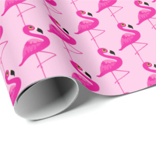 Regalo Papel gráfico de patrones de aves flamencos rosado