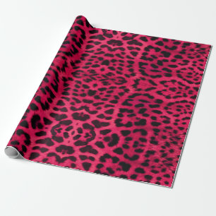 Regalo papel impreso de leopardo rosa caliente para regal