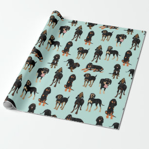 Regalo Papel negro y del moreno del Coonhound de embalaje