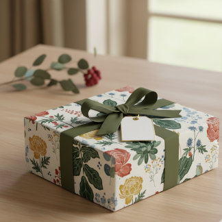 Regalo Papel nórdico de envolvimiento floral
