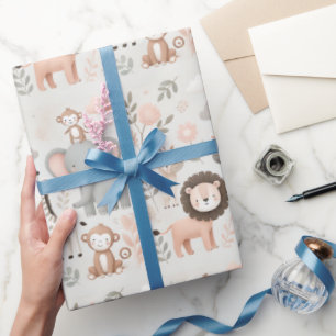 Regalo Papel para envolver de animales en el Safari Paste