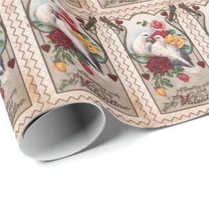 Regalo Papel para envolver de palomas de época el día d