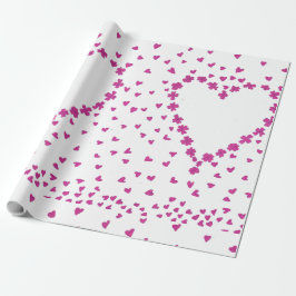 Regalo Papel para envolver el corazón de Petals