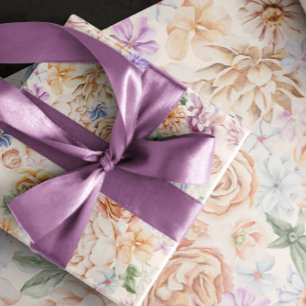 Regalo Papel para envolver flores botánicas de primavera