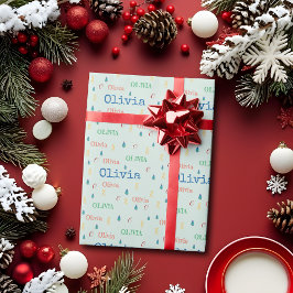 Regalo Papel Personalizado de Navidad Verde Pastel con No