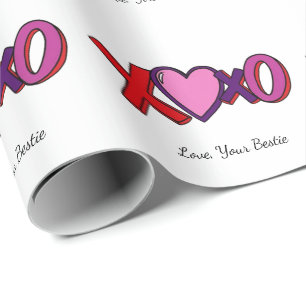 Regalo Papel personalizado XOXO, Día de San Valentín