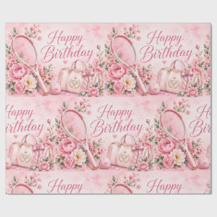 Regalo Papel pintado acuarela floral de cumpleaños feliz