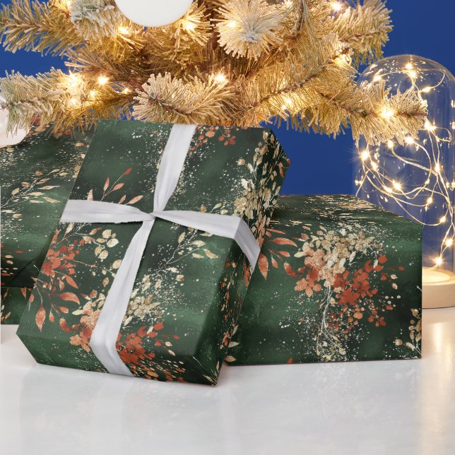 Regalo Papel Pintado Botánico de Acuarela para Navidad (Vacaciones)