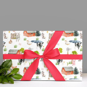 Regalo Papel pintado de animales de granja bebé en acuare