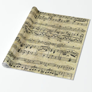Regalo Papel pintado de la hoja de música del Victorian