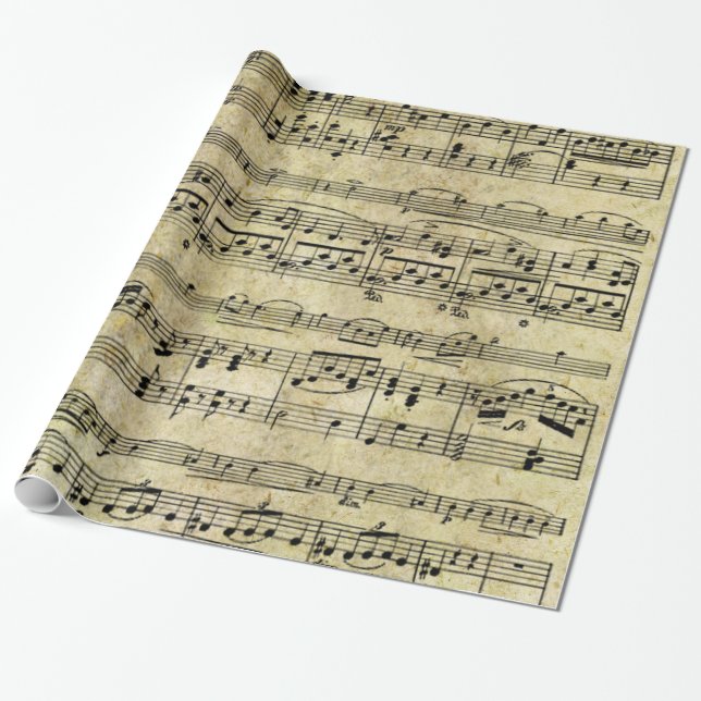 Regalo Papel pintado de la hoja de música del Victorian (Desenrollado)