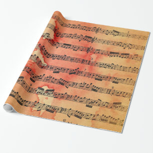 Regalo Papel pintado de la hoja de música del Victorian