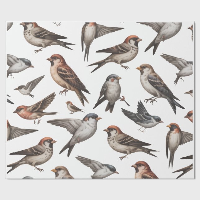 Regalo Papel pintado de pájaros (Superficie plana)