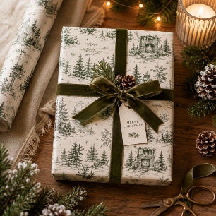 Regalo Papel pintado navideño vintage de bosque