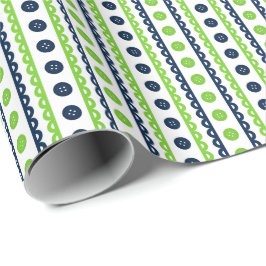 Regalo Papel preppy de rayas verde lima y azul marino par