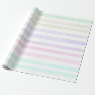 Regalo Papel rayado de color de agua Pastel arcoiris 4