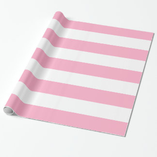 Regalo Papel rayado del rosa y blanco de envoltorio para