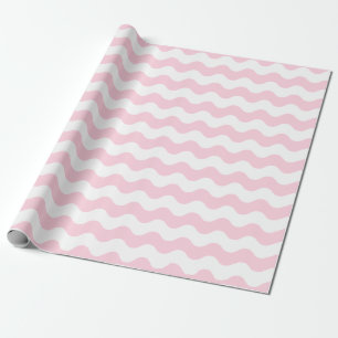 Regalo Papel rosa claro y del blanco grande de las ondas