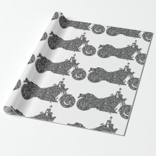Regalo Papel único inusual de envoltura de motocicleta