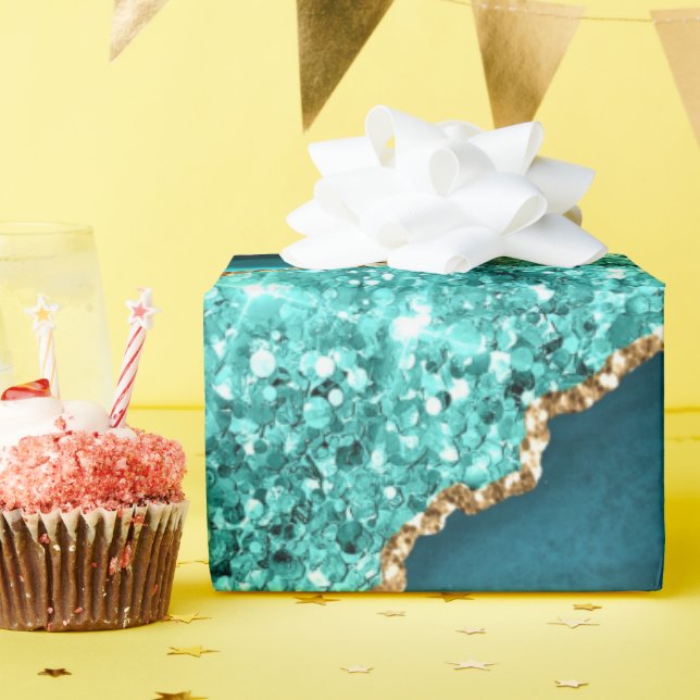 Regalo Papel verde azulado de envolvimiento turquesa de m (Fiesta de cumpleaños )
